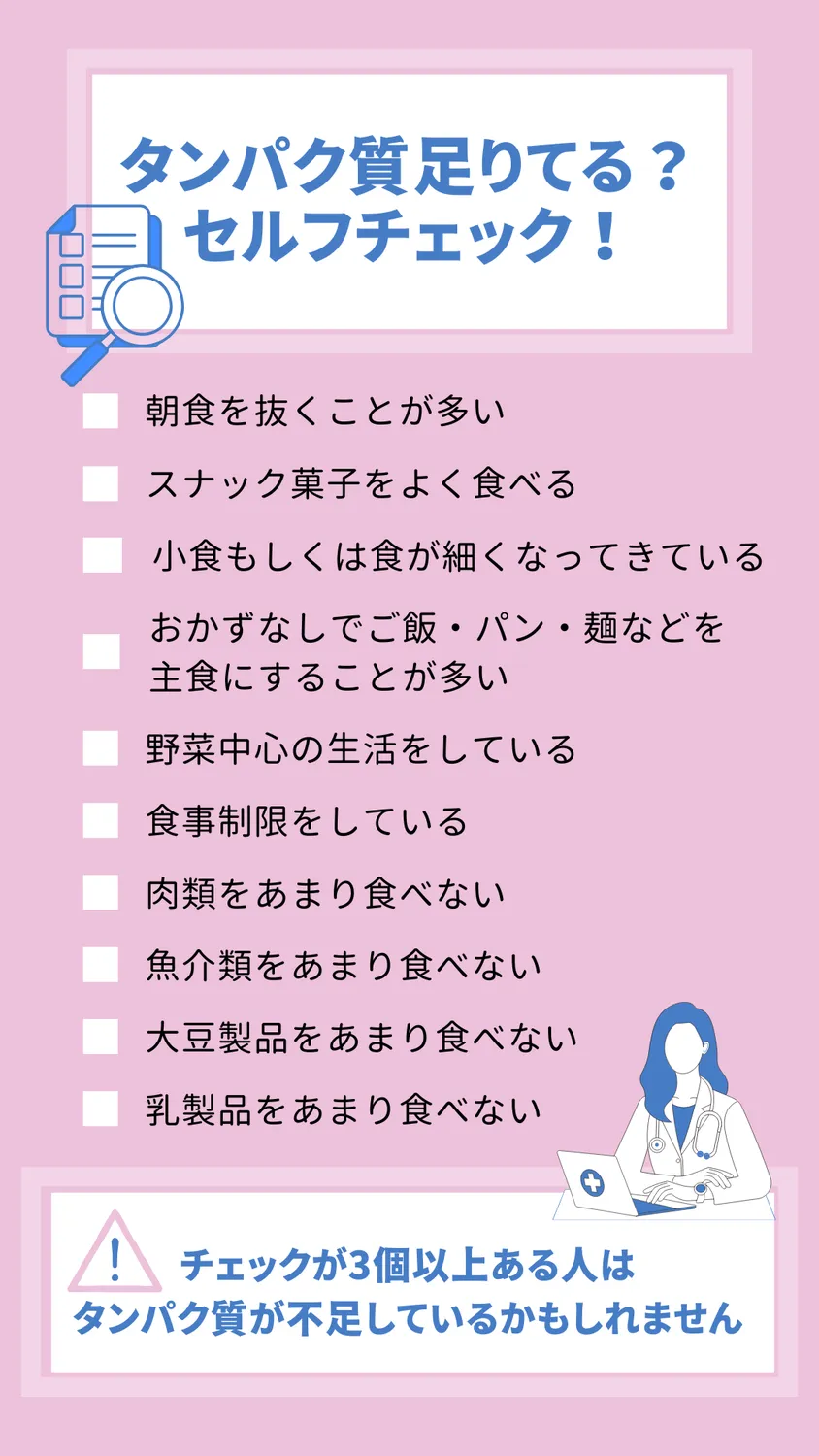 「タンパク質」足りてる?セルフチェック!